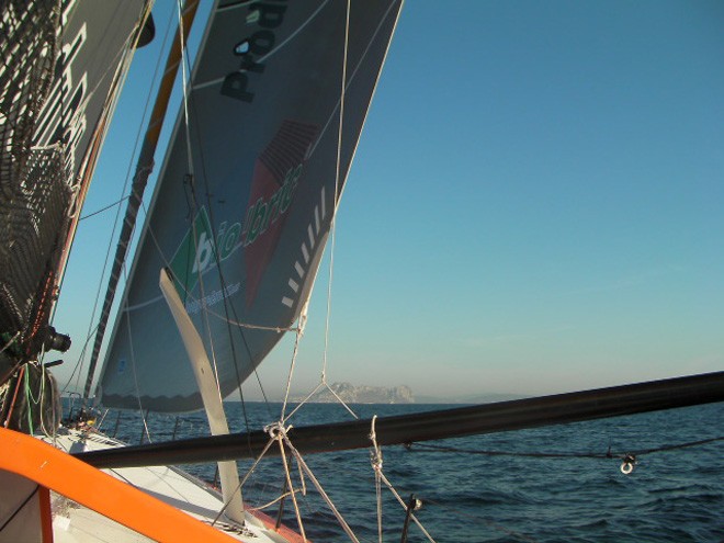 Passage through the Straits of Gibraltar, Team PRB  - Europa Warm-Up 2012 © PRB